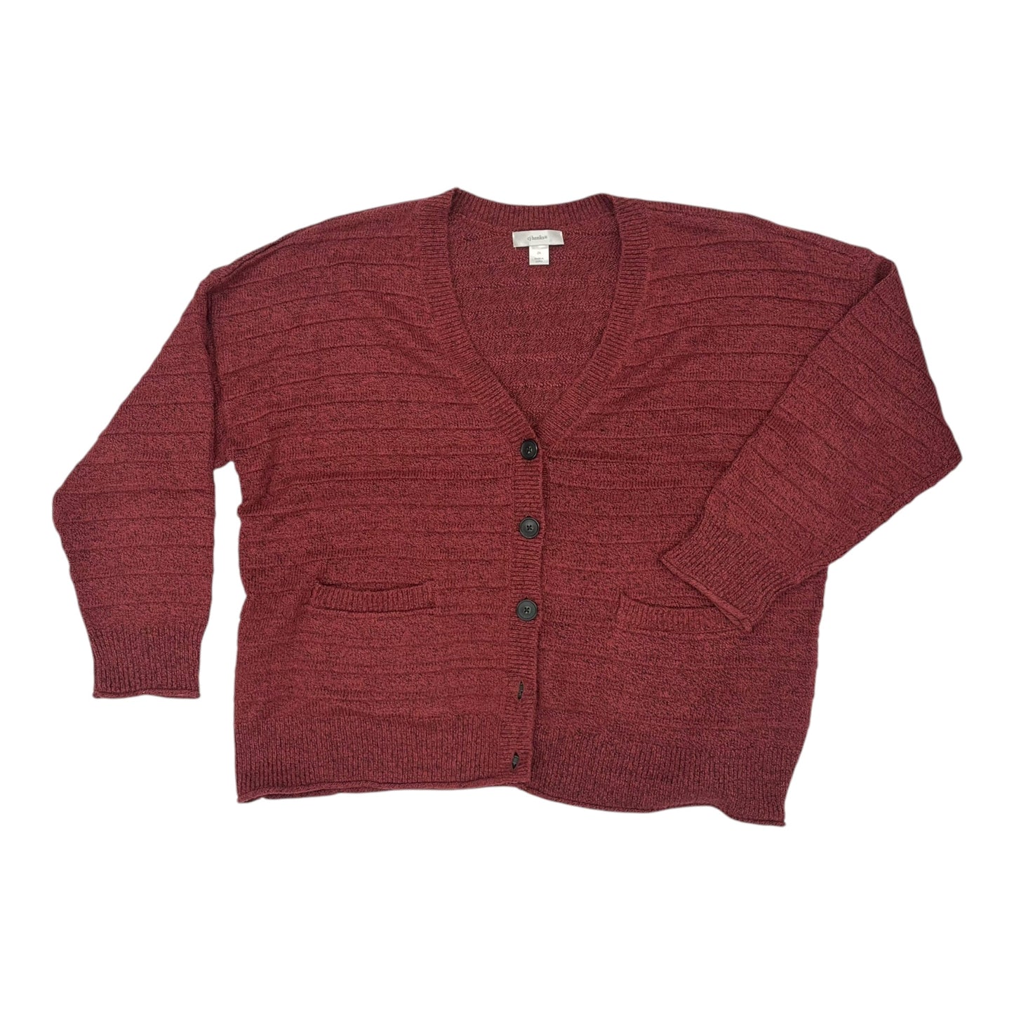 Sweater Cardigan By Cj Banks In Red, Size:2X