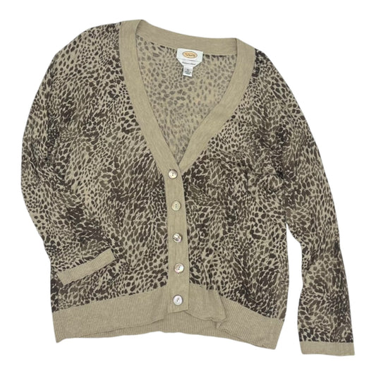 Cardigan By Talbots In Animal Print, Size:Xl