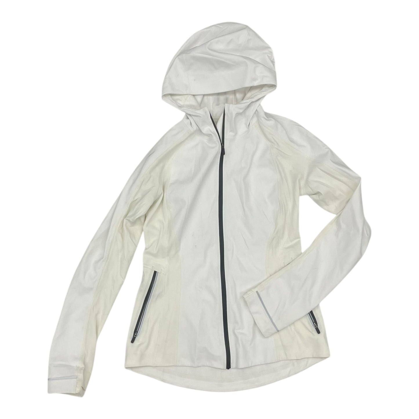 Athletic Jacket By Lululemon In White, Size:S