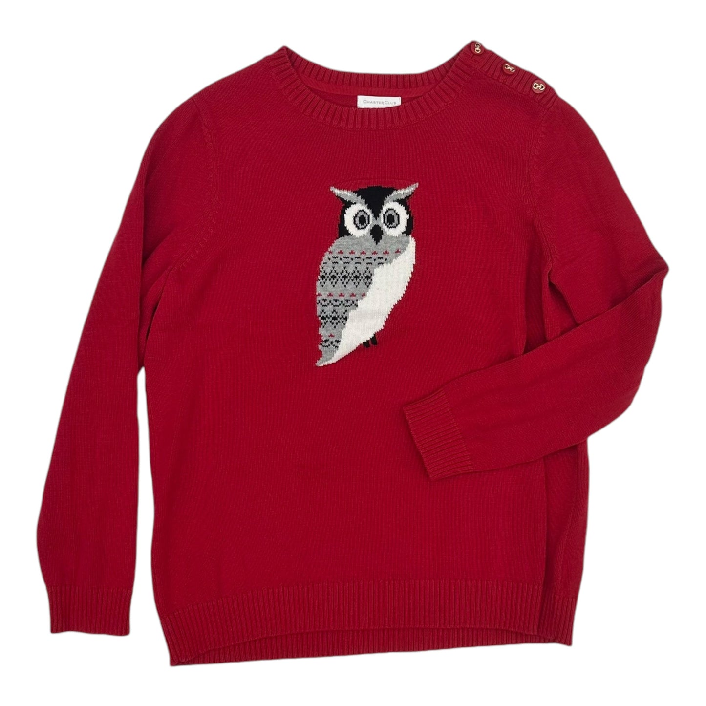 Sweater By Charter Club In Red, Size:L