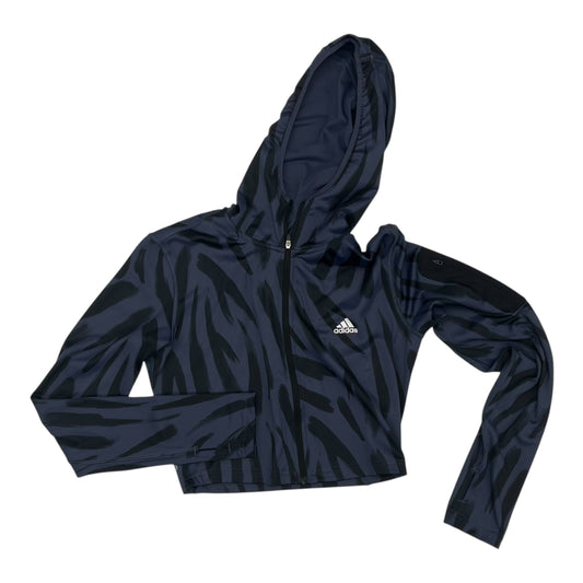Athletic Jacket By Adidas In Black & Blue, Size:M