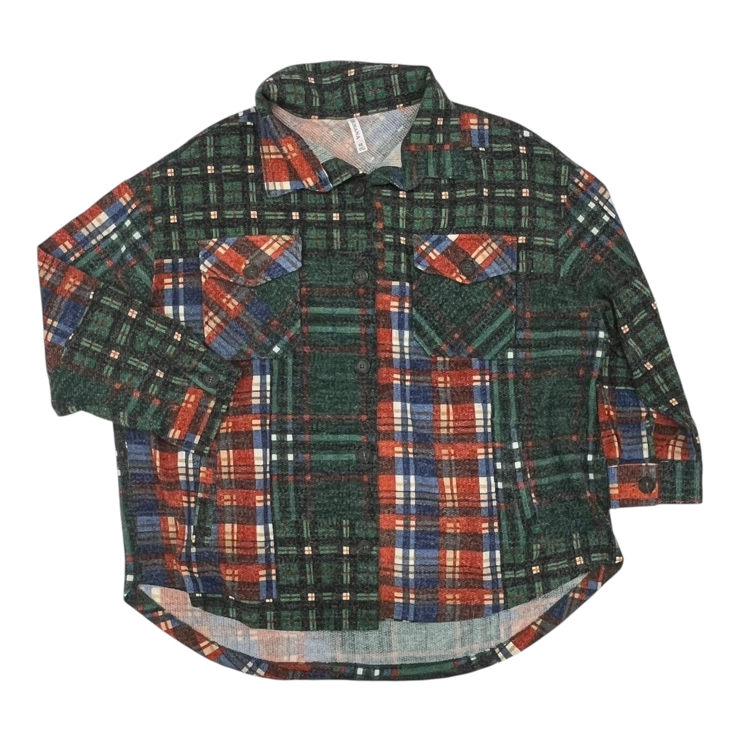 Jacket Shirt By Zenana Outfitters In Multi, Size:3X