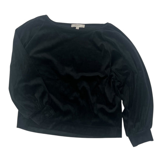 Blouse Ls By Loft In Black, Size:Xl