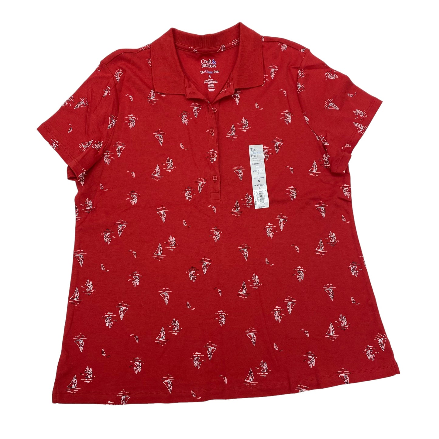 RED TOP SS by CROFT AND BARROW Size:XL
