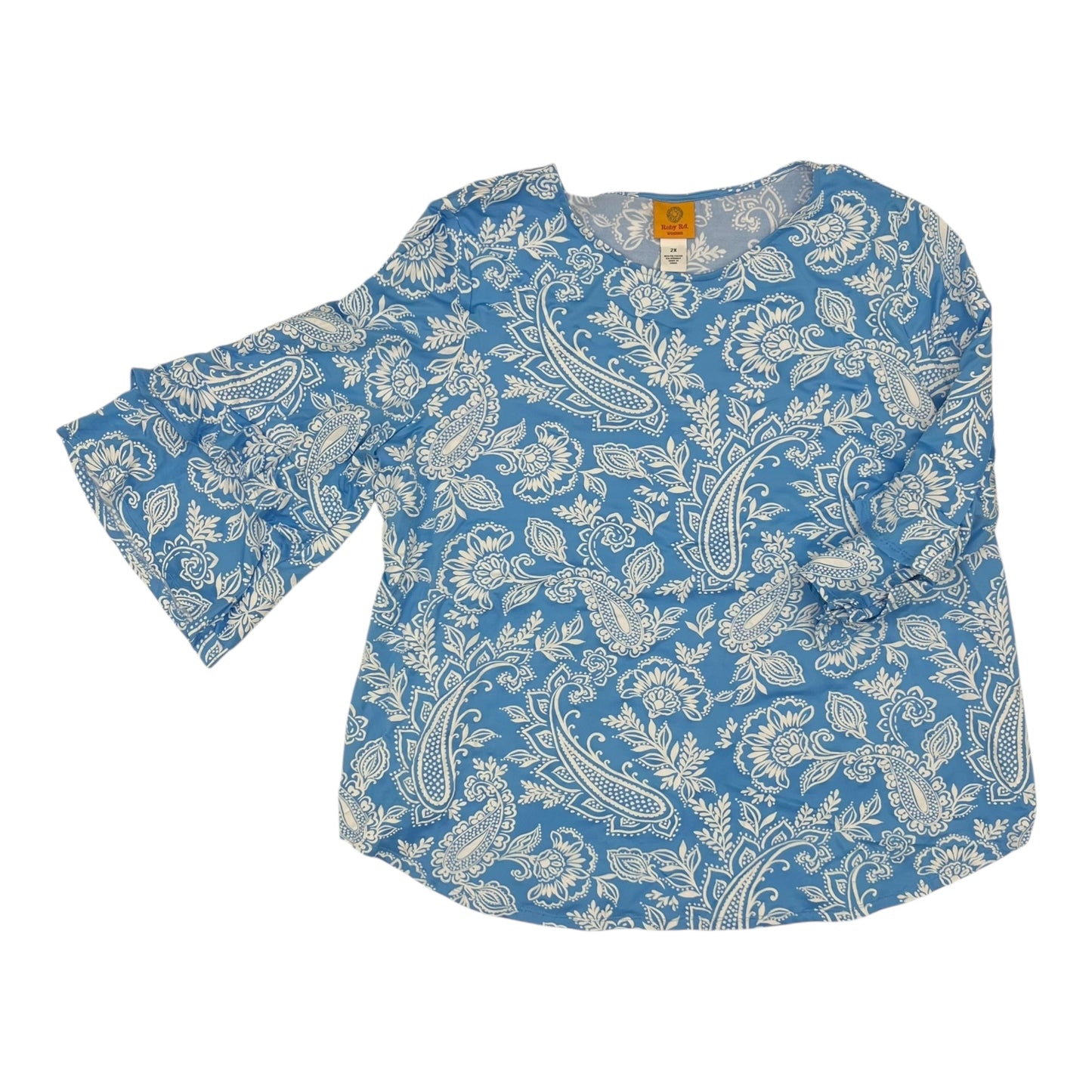 Top 3/4 Sleeve By Ruby Rd In Blue, Size:2X