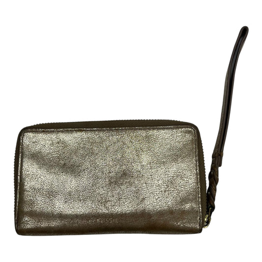 Wallet Leather By Fossil In Gold, Size:Medium