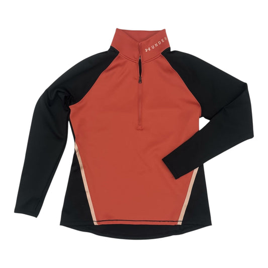 Athletic Top Ls Collar By Under Armour In Black & Orange, Size:Xl