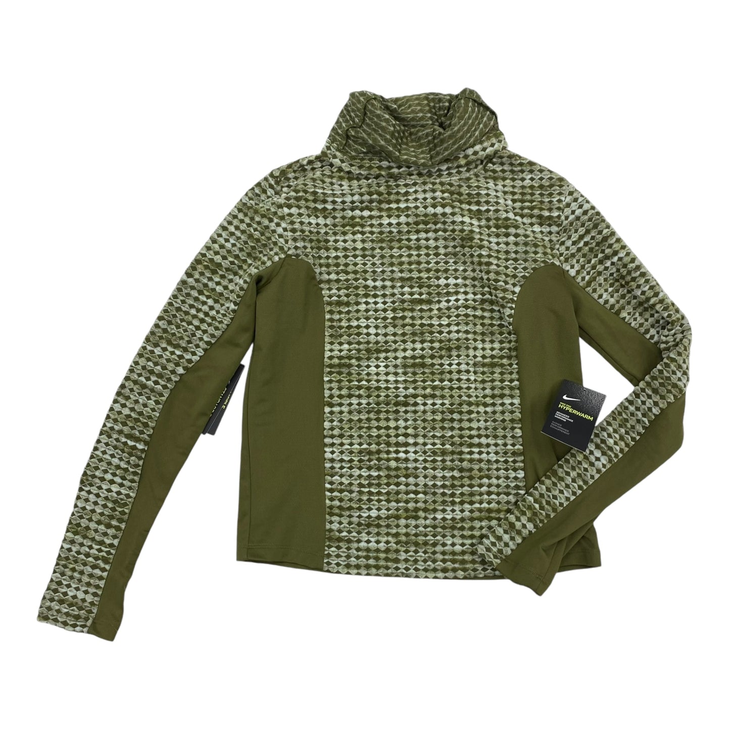 Athletic Top Ls Collar By Nike Apparel In Green, Size:M