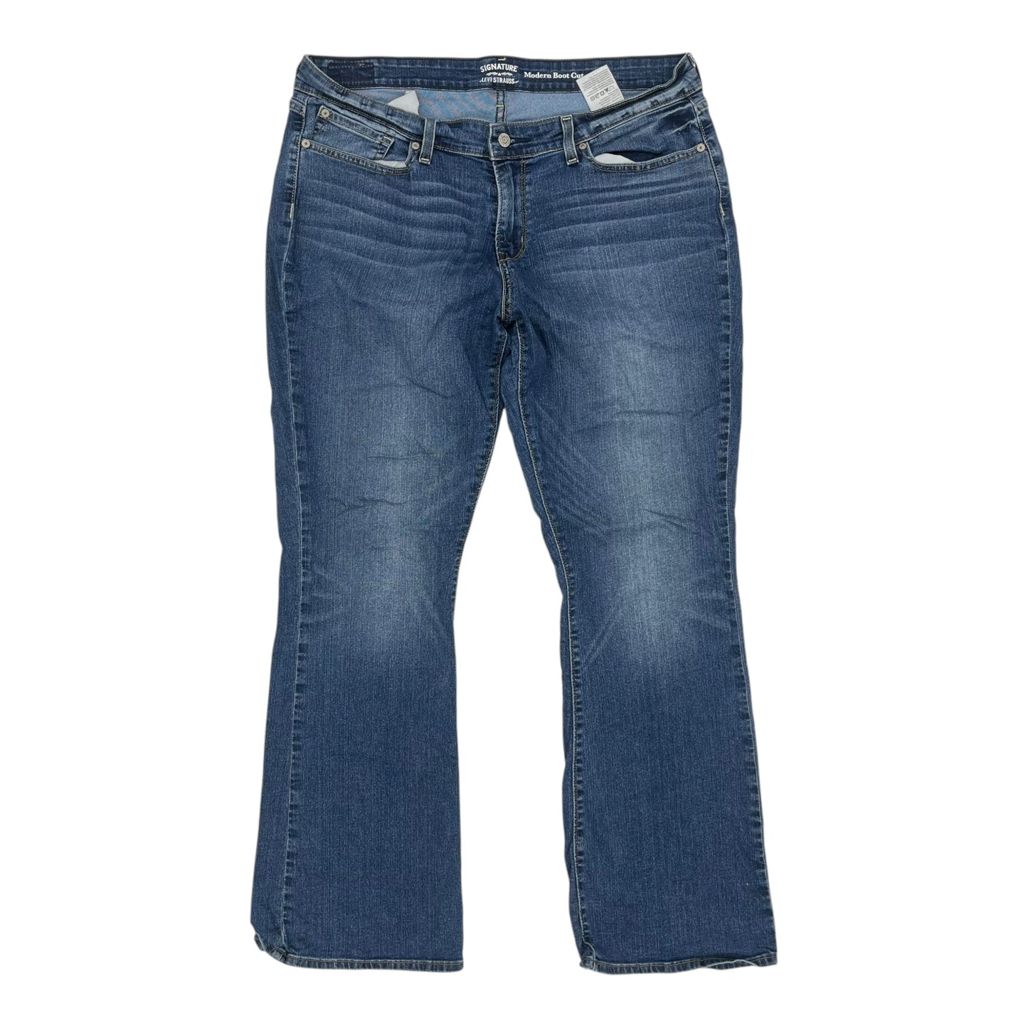 Jeans Boot Cut By Levis In Blue Denim, Size:20