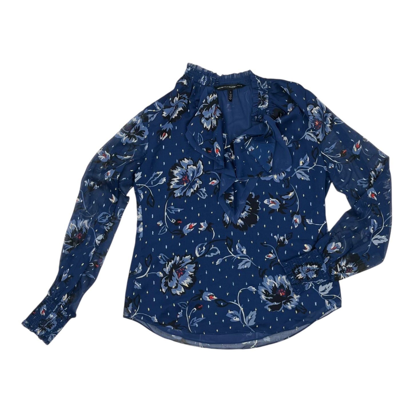 Blouse Ls By White House Black Market In Navy, Size:S