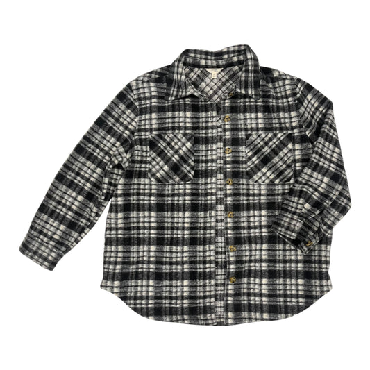 Jacket Shirt By Terra & Sky In Black & Grey, Size:Xl