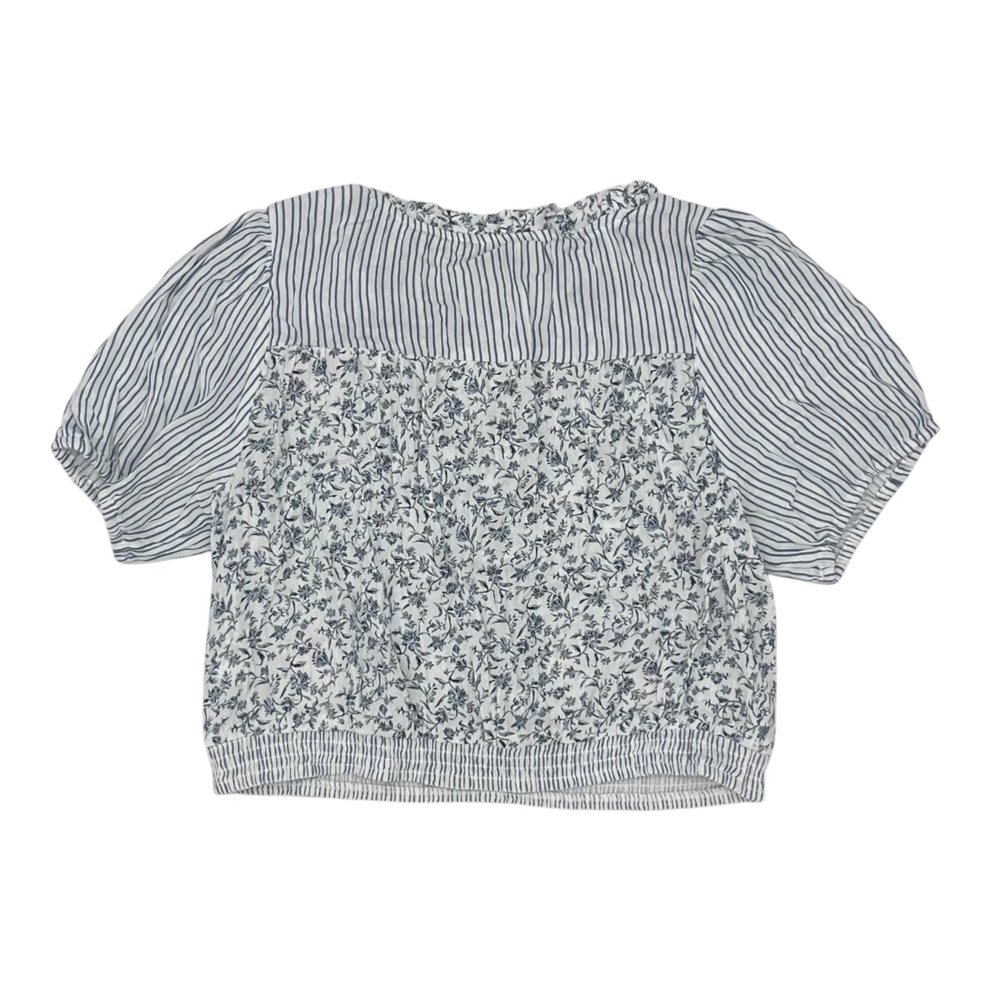 Blouse Ss By American Eagle In Blue & Cream, Size:Xl