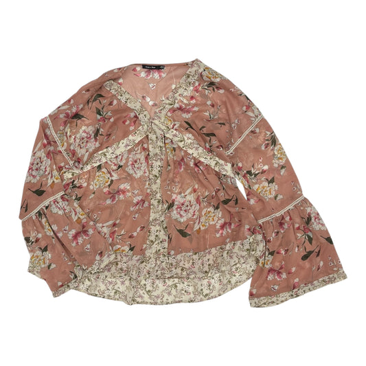 Blouse Ls By Doe & Rae In Floral Print, Size:Lp