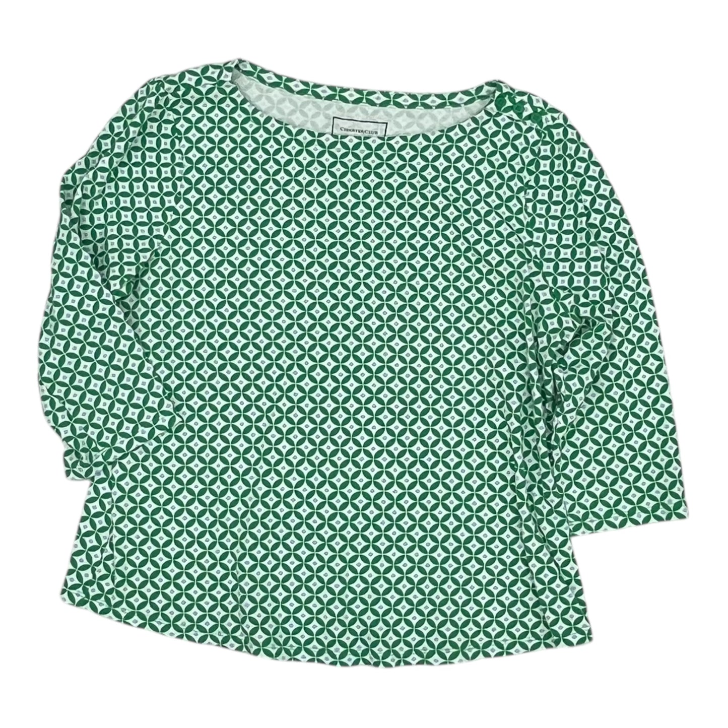 Top 3/4 Sleeve By Charter Club In Green, Size:Xl