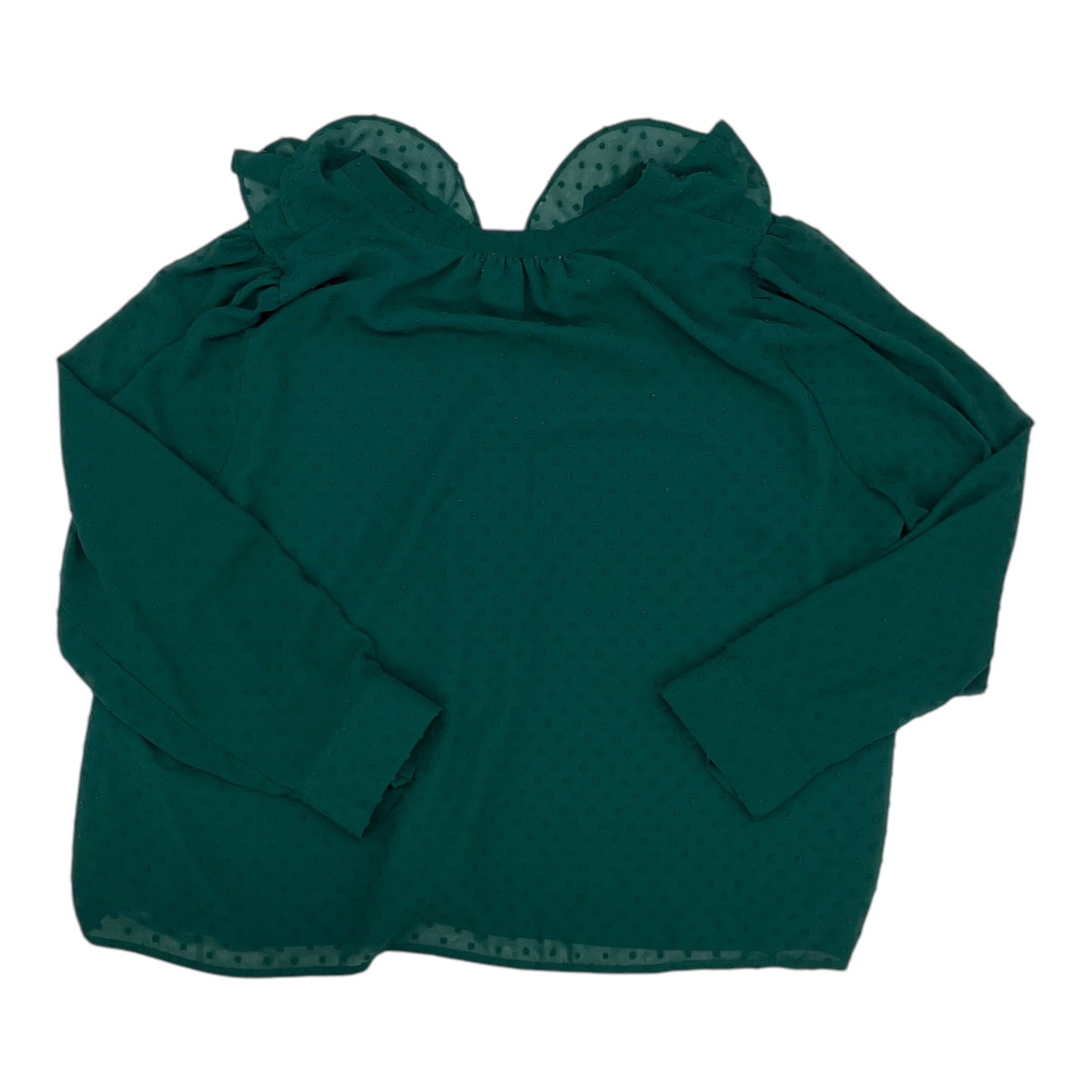 Blouse Ls By J. Crew In Green, Size:2X