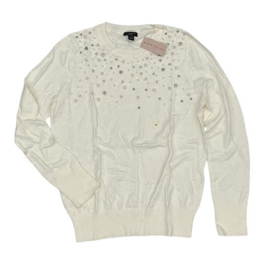 Sweater By Ann Taylor In Cream, Size:Mp