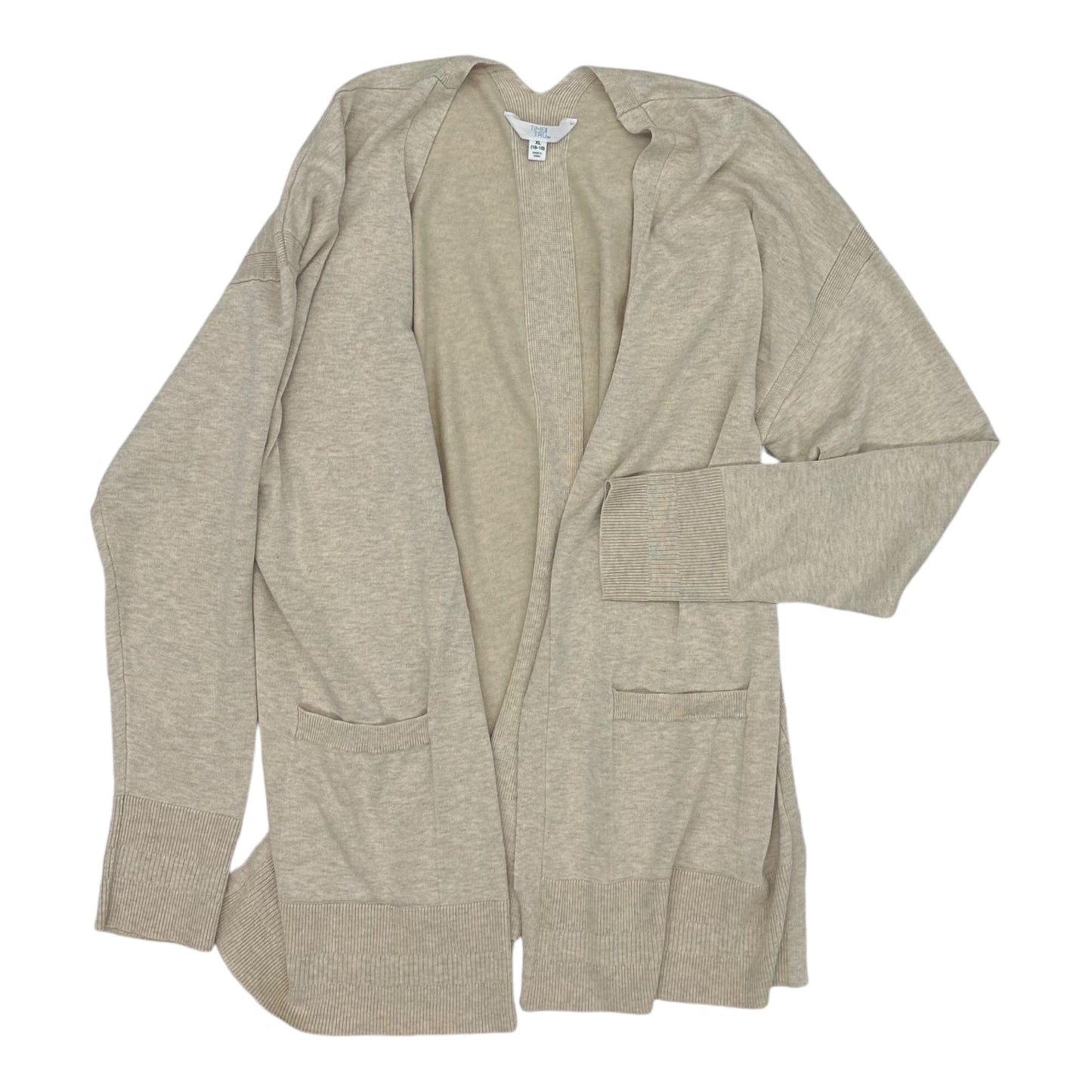 Cardigan By Time And Tru In Tan, Size:Xl