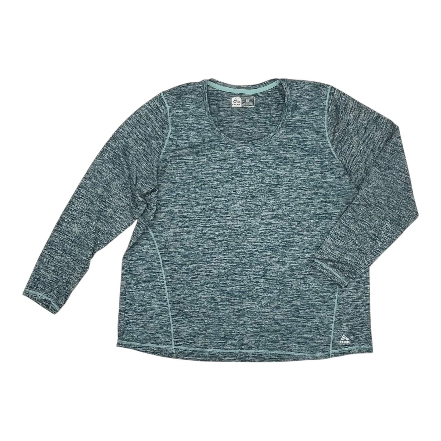 Athletic Top Ls Crewneck By Rbx In Teal, Size:2X