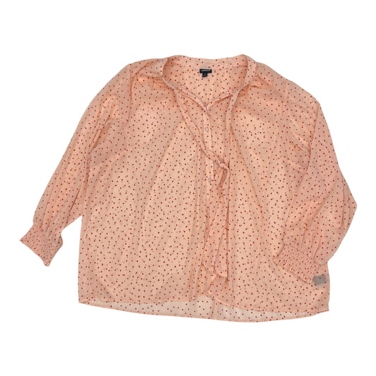 Blouse Ls By Torrid In Pink & Red, Size:4X