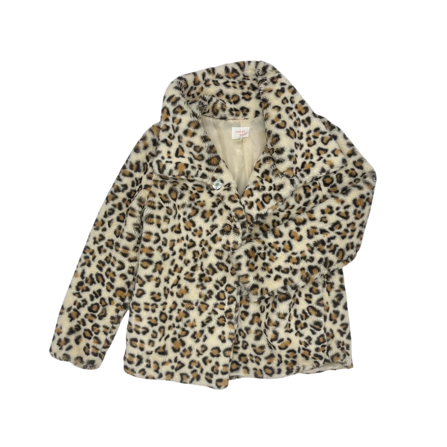 Coat Faux Fur & Sherpa By First Love In Leopard Print, Size:M