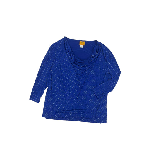 Blouse 3/4 Sleeve By Ruby Rd In Blue, Size:2X