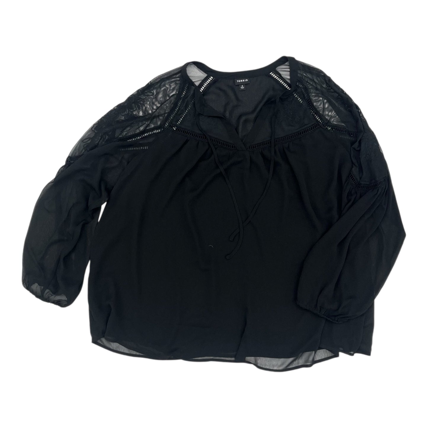 Blouse Ls By Torrid In Black, Size:4X