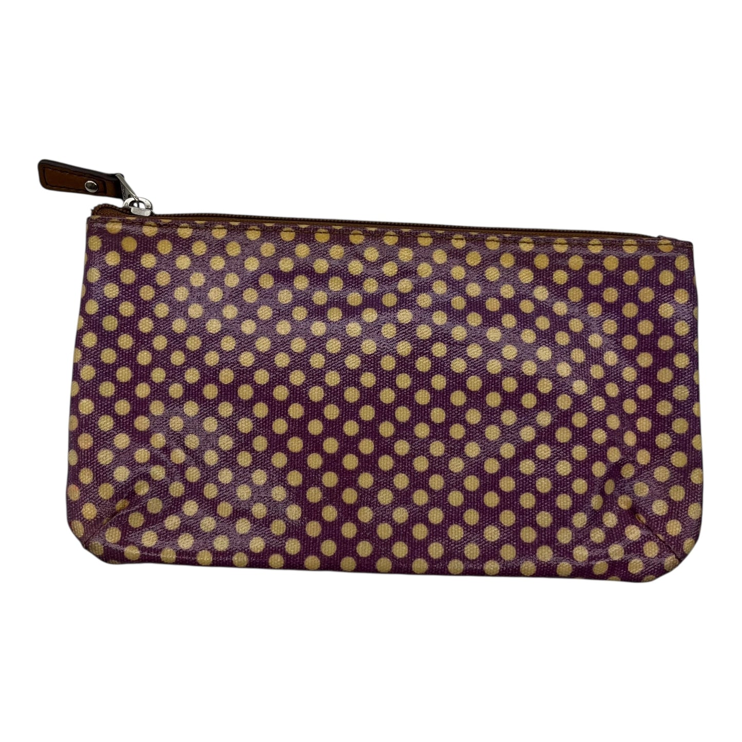 Makeup Bag By Fossil In Purple & Yellow, Size:Medium