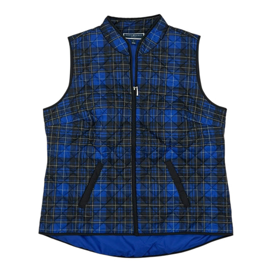 Vest Puffer & Quilted By Karen Scott In Black & Blue, Size:L