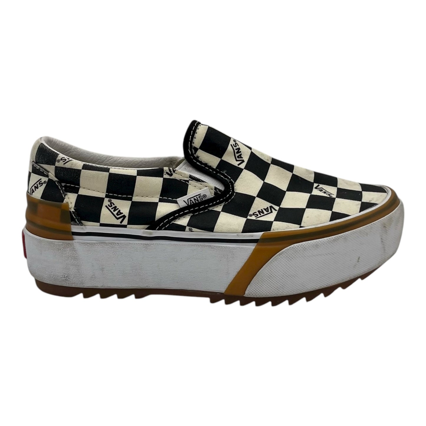 Shoes Flats By Vans In Black & Cream, Size:6.5