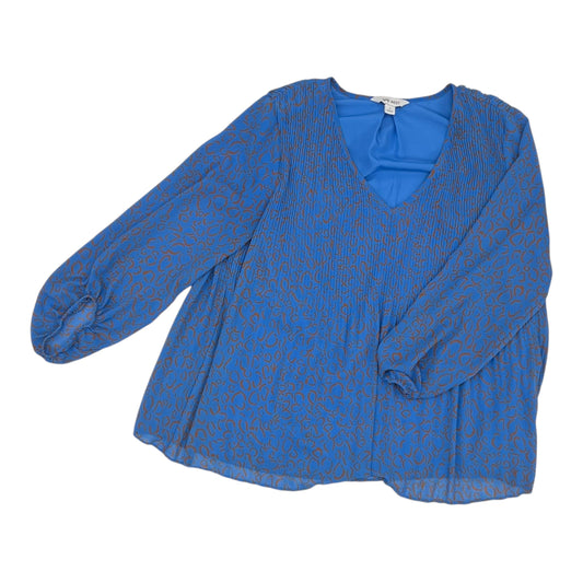 Blouse Ls By Nine West In Blue, Size:S