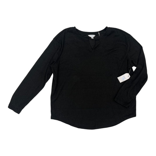 Top Ls By Time And Tru In Black, Size:Xl
