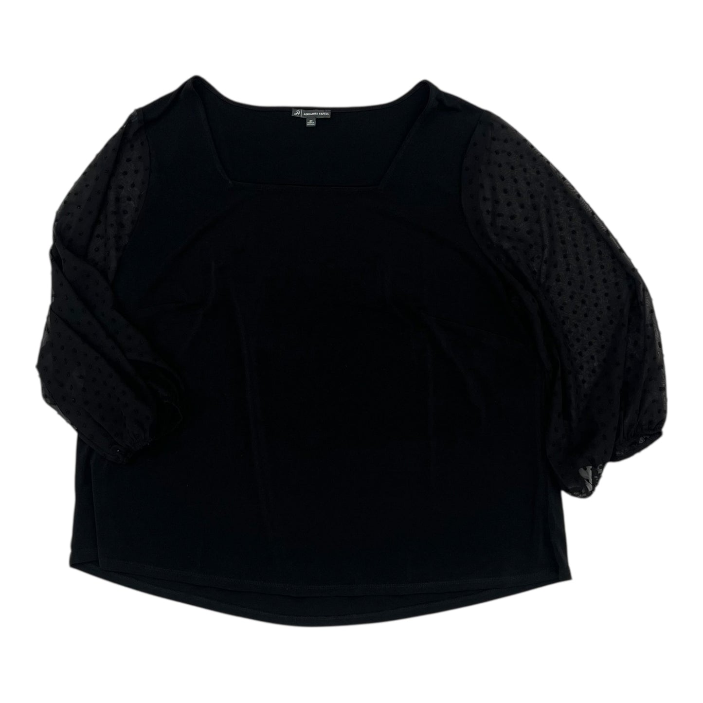 Blouse Ls By Adrianna Papell In Black, Size:3X
