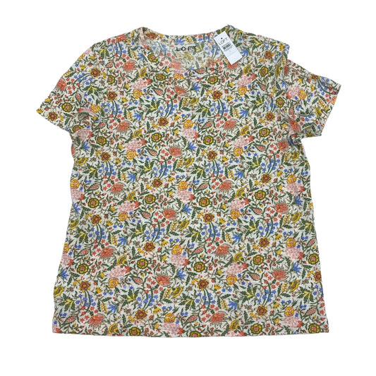 FLORAL PRINT TOP SS by LOFT Size:L