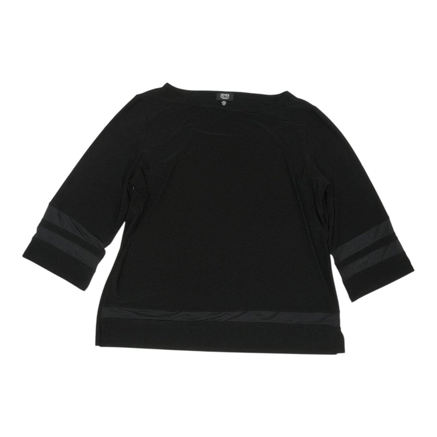 Blouse 3/4 Sleeve By Jones New York In Black, Size:1X