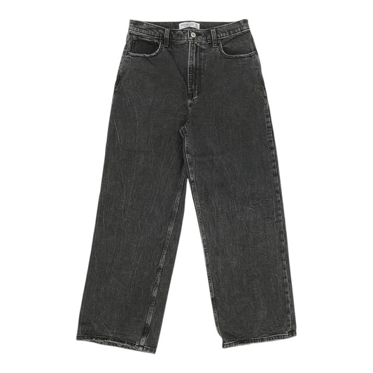 Jeans Wide Leg By Abercrombie And Fitch In Black Denim, Size:8L
