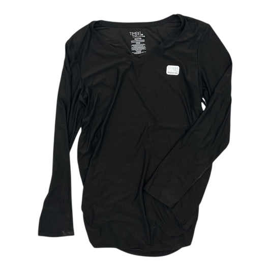 Mat Top Ls By Time And Tru In Black, Size:M