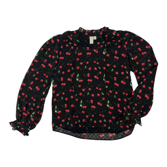 BLOUSE LS by JOIE In BLACK & RED, Size: S