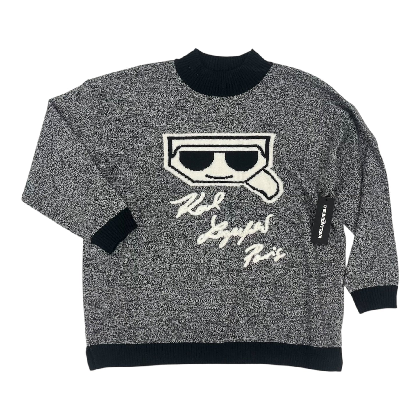 Sweater Designer By Karl Lagerfeld In Grey, Size:Xl