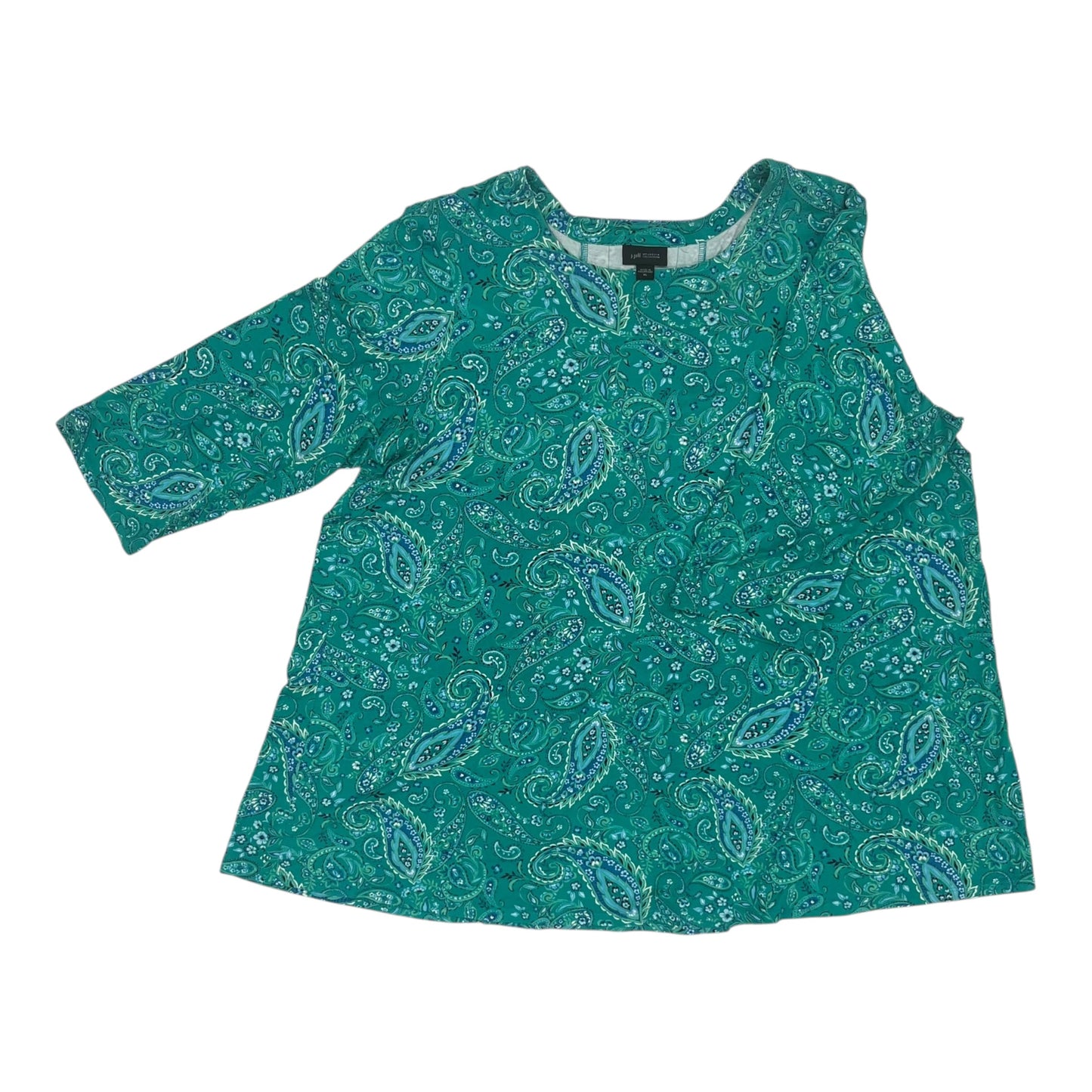 Top 3/4 Sleeve By J. Jill In Blue & Green, Size:Xl