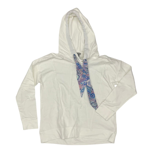 Sweatshirt Hoodie By Talbots In Cream, Size:M