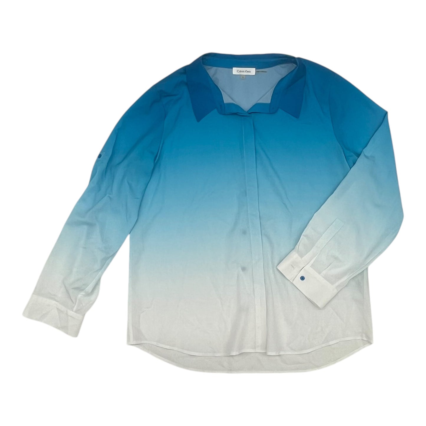 Top Ls By Calvin Klein In Blue & White, Size:Xl