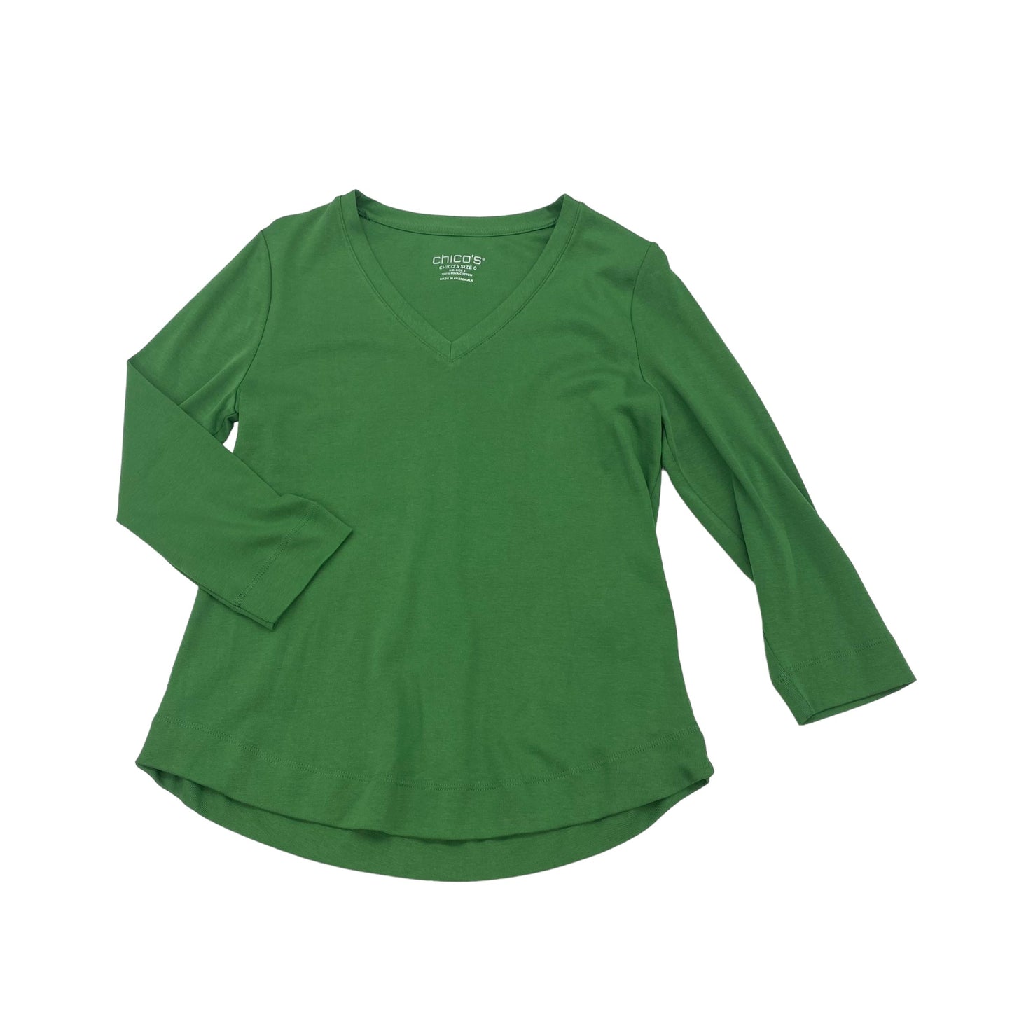 GREEN TOP LS BASIC by CHICOS Size:S