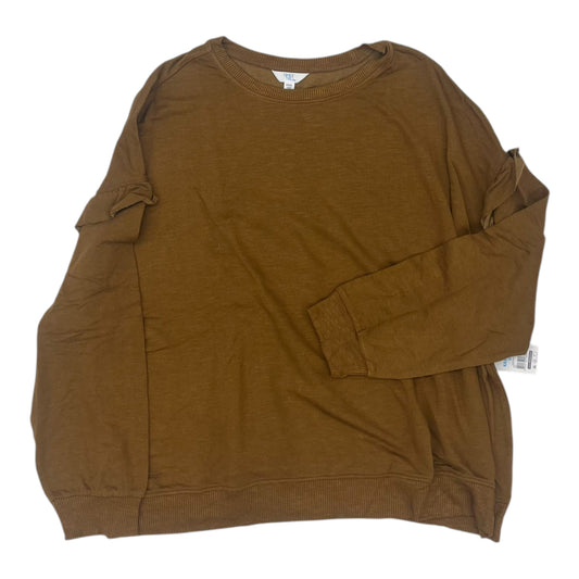 Top Ls By Time And Tru In Brown, Size:3X