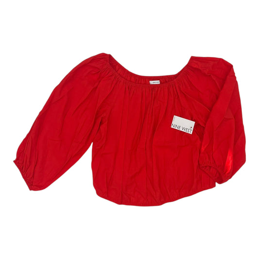 Blouse 3/4 Sleeve By Nine West Apparel In Red, Size:Xl