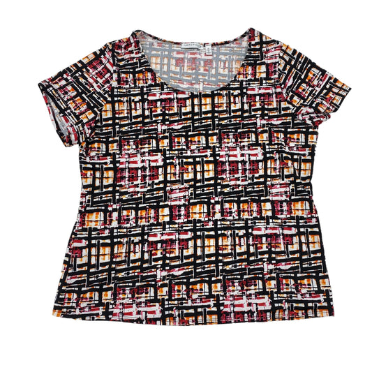 BLACK & RED TOP SS by NOTATIONS Size:1X