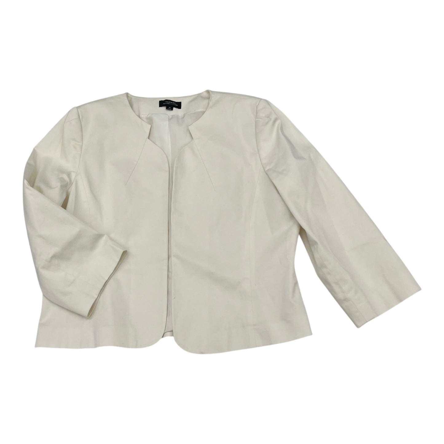 Blazer By Tahari By Arthur Levine In White, Size:Xl