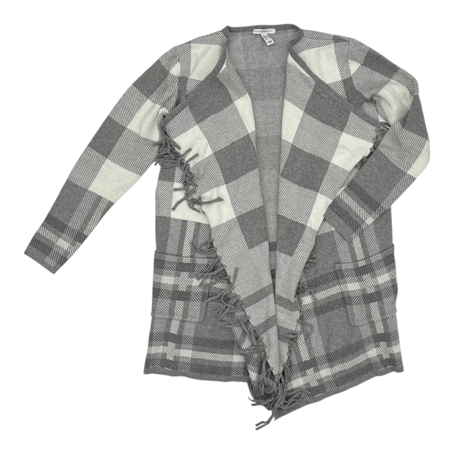 Sweater Cardigan By Isaac Mizrahi Live Qvc In Grey & White, Size:Xs
