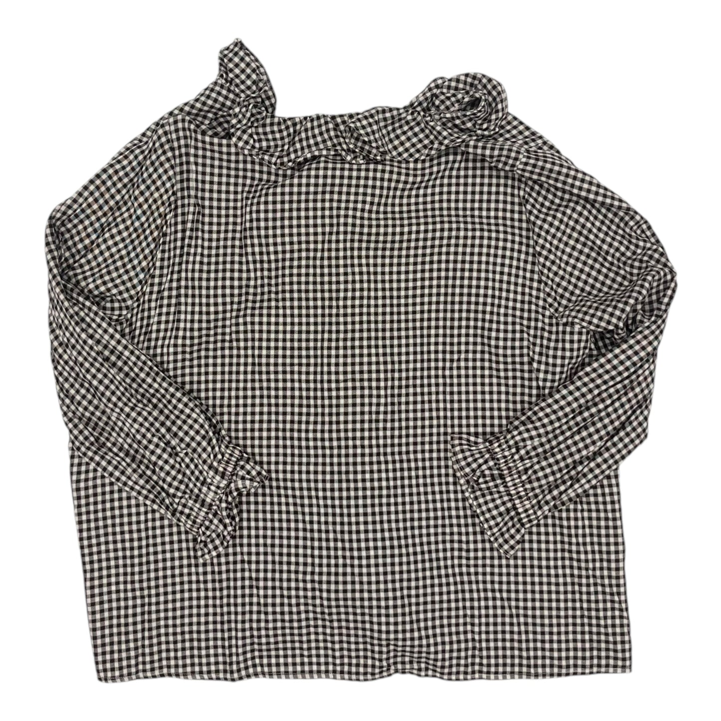 Blouse Ls By Lane Bryant In Black & Cream, Size:2X