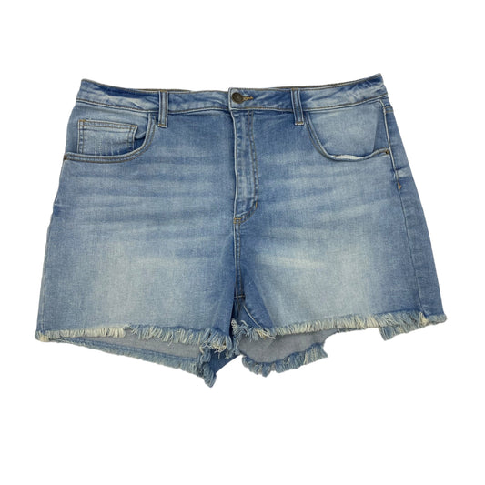 BLUE DENIM SNEAK PEEK SHORTS, Size 2X