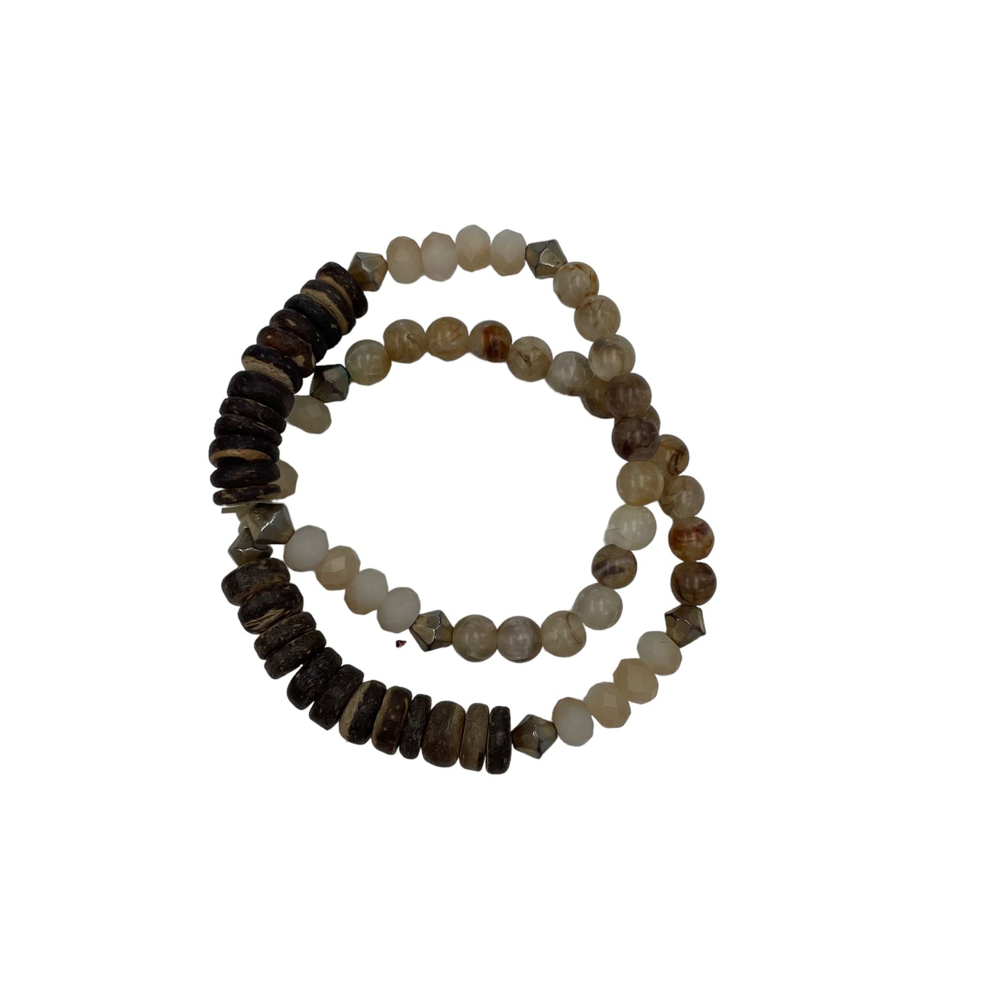 BROWN BRACELET BEADED by CLOTHES MENTOR Size:02 PIECE SET